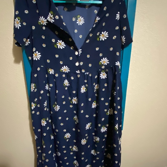 Vintage Dresses & Skirts - Vintage Blair Field Daisies Babydoll Midi Dress